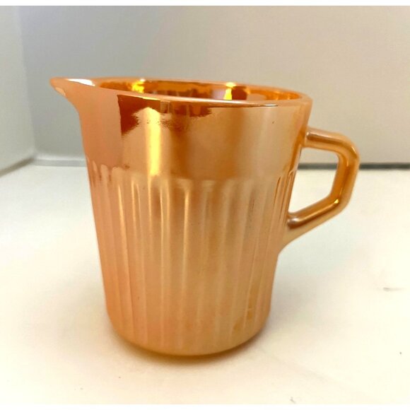 Fire King Peach Luster Creamer or Sauce Pitcher 4” - Picture 2 of 7